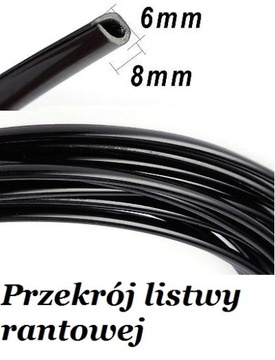 LISTWA CHROM RANTOWA RANTÓWKA 6x8mm POŁYSK 15M