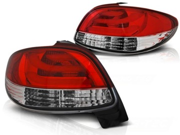 Лампи діодні peugeot 206 98-06r led бар red білий фото №1