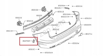 Nissan qashqai 2 j11 fasteners bumpers right rear, фото