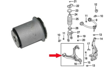 Jeep grand cherokee commander wk bushing leverage, фото