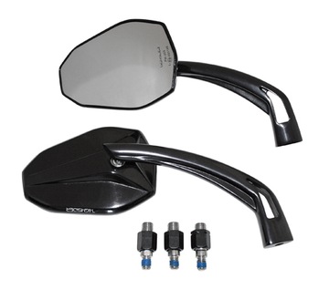 Versatile mirrors motorcycle black 2 pieces metal, фото