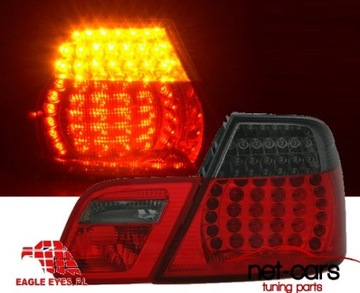 Фонари задние bmw 3 e46 01 - 05 led подсветка рестайлинг седан тонированные, фото