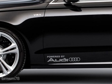 Powered by audi наклейка на порог бок кузове серая, фото