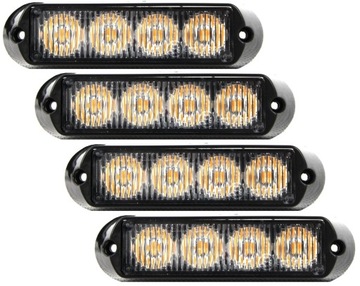 4x стробоскоп 4 led подсветка проблесковые маячки 12/ 24v ce, фото