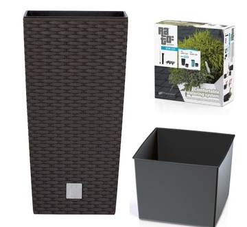 Flowerpot prosperplast 40 centimeters x 40 x 75 centimeters diameter 40 centimeters plastic shades of brown 1 bezu, фото