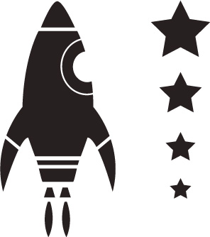 Template painting reusable rocket 27x55, фото