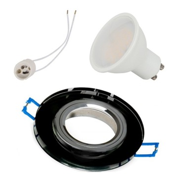 Set plinth ceiling glass led backlight ct74c 5w gu10, фото
