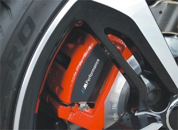 Bmw m performance наклейка на суппорт тормозной передний hi-температура 8lat белая, фото