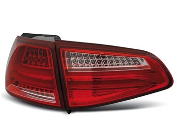 Фонари задние vw golf 7 led подсветка бар красный белый светодиодные, фото