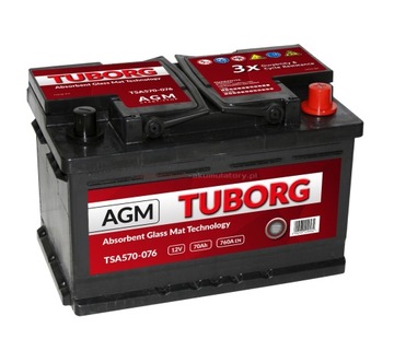 Аккумулятор tuborg agm 70ah 760a tsa570-076, фото