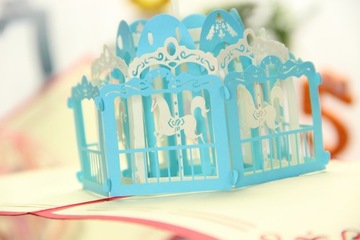 Nursery carousel kartka3d children's day birthday for a gift birth child, фото