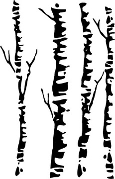 Template painting reusable wallpaper trees, фото