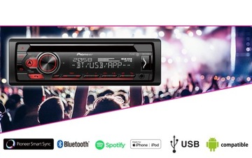 Pioneer deh-s410bt автомагнитола автомобильное usb bt cd mp3, фото
