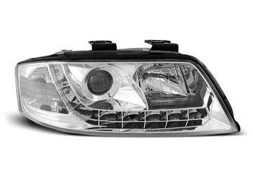 Headlights audi a6 c5 97-01 daylight chrome dayline, фото