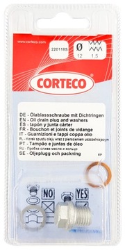 Corteco 220118s пробка сливная масла, поддон масляный, фото