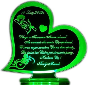 St. valentine's day heart backlit figurines amorek, фото