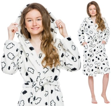 Clouds warm lovely robe girlish hood 134, фото