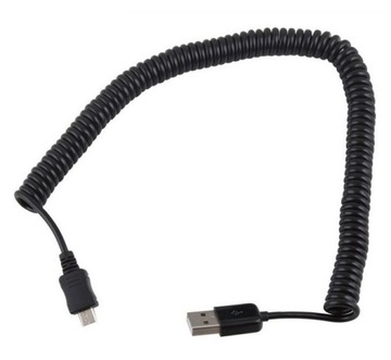 Кабель USB-micro USB пружинна спіраль 30-300 см