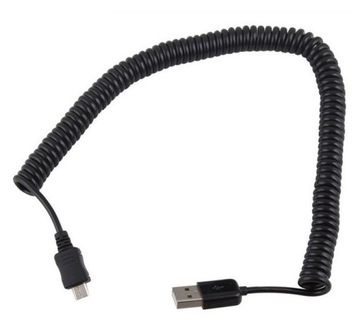 Кабель USB - micro USB пружинная спираль 30-300 см