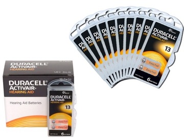 60 батареи для слуховых аппаратов DURACELL 13 PR48