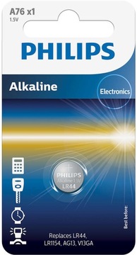 Щелочная батарея Philips 4lr44 A76 / LR44 / AG13 1,5 В для автомобильного ключа
