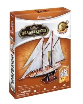Puzzle 3D Żaglowiec Dwu-masztowy Cubicfun DA-01597