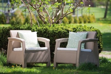 Комплект пластиковой садовой мебели Allibert Corfu Fiesta Set бежевый