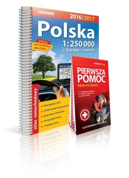 Polska. Atlas samochodowy 1:250 000 + pierwsza pomoc (2016/2017)