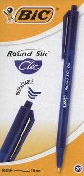 Шариковая ручка BIC Round Stic Clic, 20 шт.