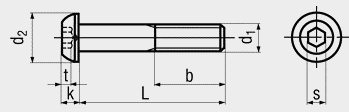 ШВП из нержавеющей стали A2. Шестигранный ключ M5x10 10 шт.