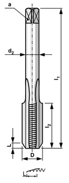 Метчики Метчик М10 3-х предметный ручной HSS DIN 352