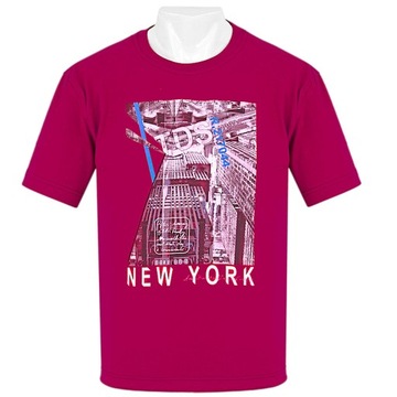 Koszulka TS NEW YORK 100% bawełna M bor POLSKA