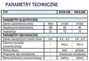 УГЛОВАЯ АНТЕННАЯ ВИЛКА, гнездо TELMOR WKG 506