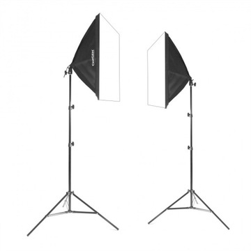 2 LAMPY Światło Stałe SOFTBOX 50X70 2x400W STATYW