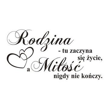 Napis na ścianę naklejka Rodzina, tu zaczyna.. 243