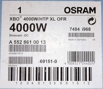 OSRAM XBO 4000W/HTP XL OFR КИНОПРОЕКТОРНАЯ ЛАМПА