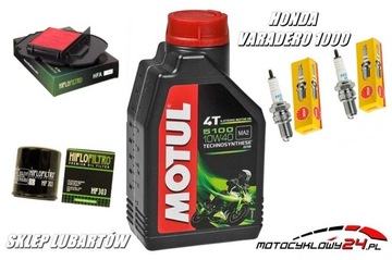Zestaw Motul 5100 Filtry x2 Świece XL1000 Varadero
