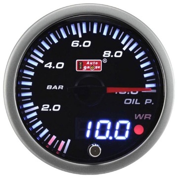 WSKAŹNIK CIŚNIENIA OLEJU BAR AUTO GAUGE ANALOG/LCD