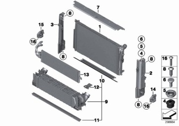 Верхний держатель радиатора BMW F20 F21 F30 F31 F80