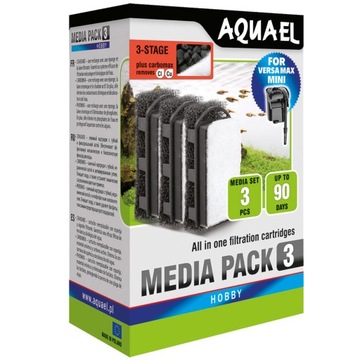 AQUAEL WKŁAD FZN MINI CARBOMAX - MEDIA PACK 3 SZT