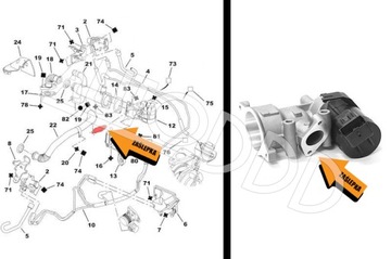 77 Заглушка EGR PEUGEOT CITROEN FORD 2.0 HDI TDCi