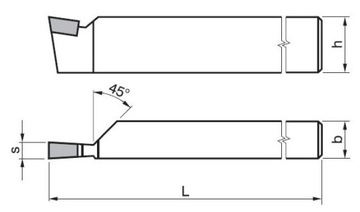 Nóż tokarski przecinak NNPa ISO7R 2516 P30 25x16