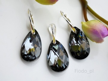 MIGDAŁ SILVER NIGHT CZARNY STAL SWAROVSKI crystals