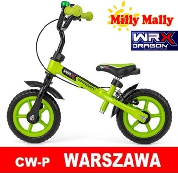 Беговел 10 дюймов АЛЮМИНИЙ Milly Mally DRAGON WRX GREEN с тормозом