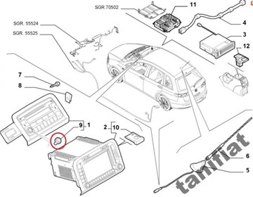 FIAT CROMA KNOFLÍK HLAVICE AUTORÁDIO 371