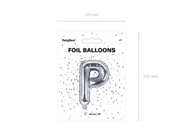 Balon foliowy Litera ''P'', 35cm, srebrny FB2M-P-0