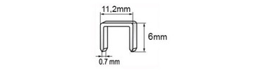 Скобы мебельные 6мм 1000шт 0,7х11,2 VOREL