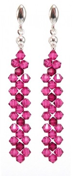 Komplet ślubny kryształy SWAROVSKI różowy FUKSJA