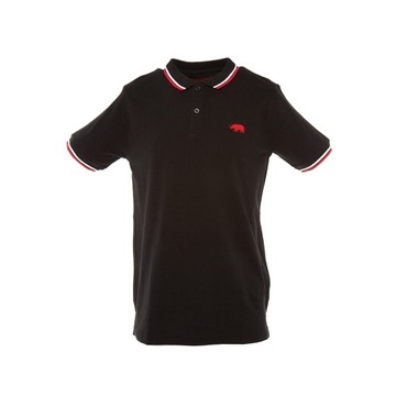Koszulka polo HARRINGTON czarno-czerwone paski M
