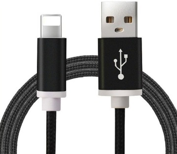 KABEL NYLON PLECIONY KOŃCÓWKA USB LIGHTNING KOLORY